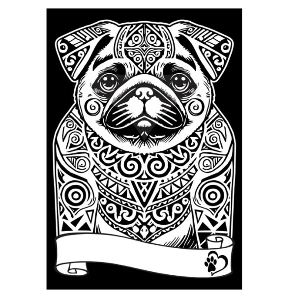 COLORVELVET: Kolorowanka Welwetowa A4 Mops