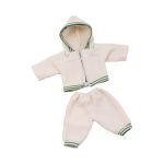Miniland: komplet dresowy z kapturem waniliowy dla lalki 38/40cm
