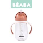 Beaba: tritanowy bidon niekapek ze słomką 300 ml Terracotta