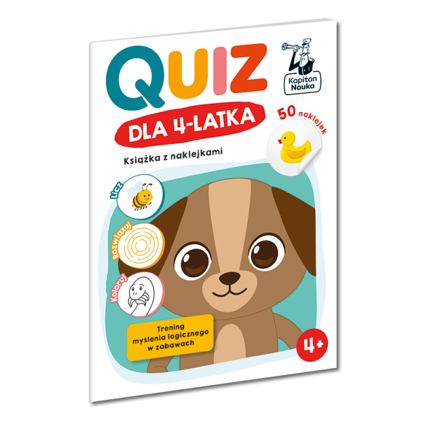 Kapitan Nauka: Quiz dla 4-latka. Książka z naklejkami