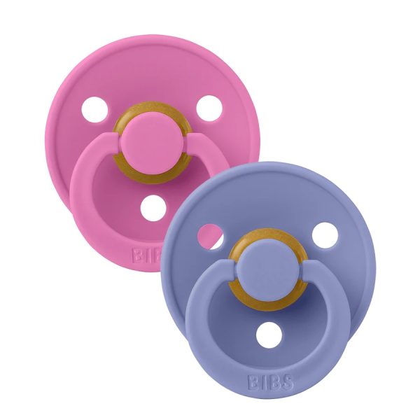 BIBS: smoczek uspokajający kauczuk Hevea 2-pack BUBBLEGUM & PERI S