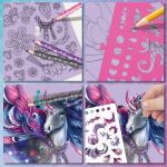 Nebulous Stars: szkicownik z kredkami i naklejkami L Konie Firiaz&Daliaz - obrazek 4