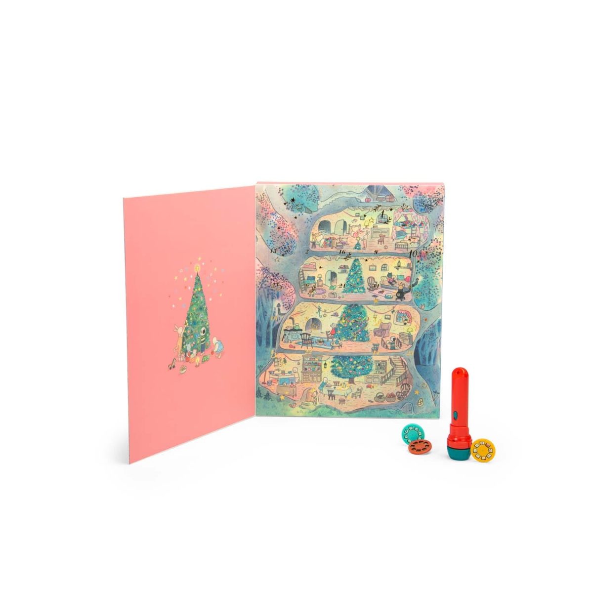 Moulin Roty: Kalendarz adwentowy La Grande Familie - projektor + 23 bajki - obrazek 2