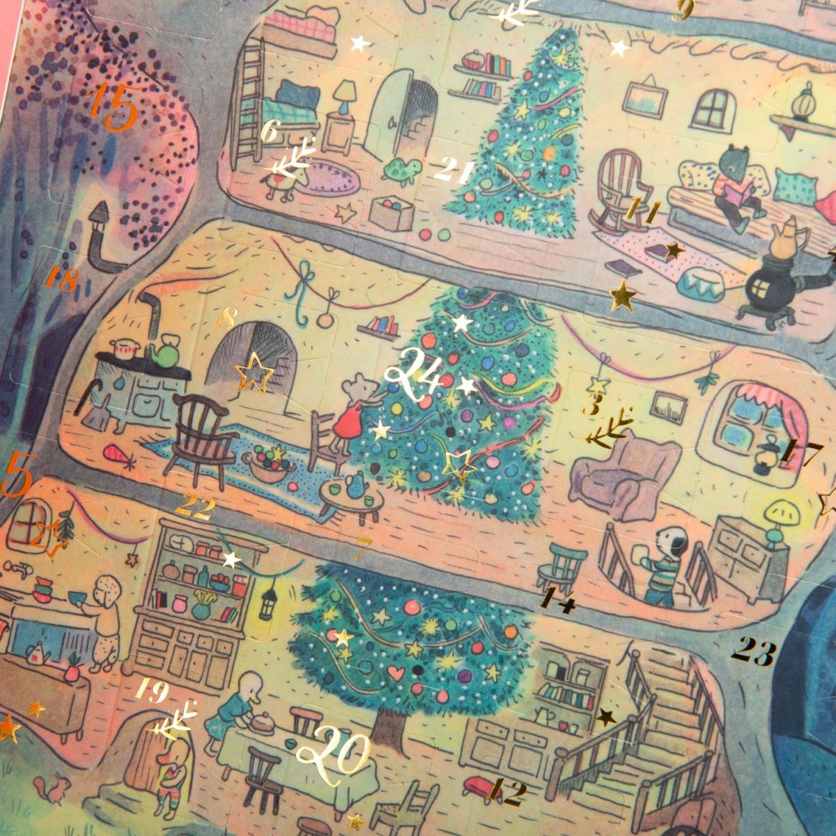 Moulin Roty: Kalendarz adwentowy La Grande Familie - projektor + 23 bajki - obrazek 3