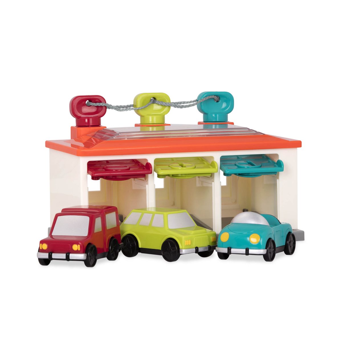 b.toys: 3-Car Garage - stanowiskowy GARAŻ z autkami i kluczami - obrazek 1