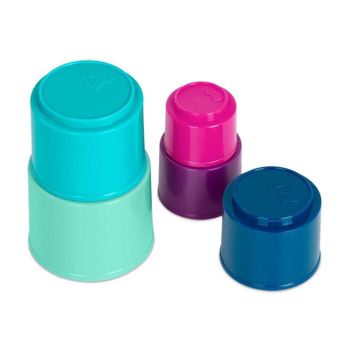 BT4711_DP_C b.toys: Stack up Cups – zestaw kubełków do piętrowania z wiaderkiem - obrazek 5