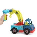 b.toys: Happy Cruisers – Take-Apart Crane – CIEŻARÓWKA BUDOWLANA 2w1 – do DEMONTAŻU i SKRĘCANIA z WIERTARKĄ - obrazek 2