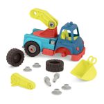 b.toys: Happy Cruisers – Take-Apart Crane – CIEŻARÓWKA BUDOWLANA 2w1 – do DEMONTAŻU i SKRĘCANIA z WIERTARKĄ - obrazek 5