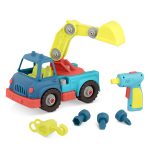 b.toys: Happy Cruisers – Take-Apart Crane – CIEŻARÓWKA BUDOWLANA 2w1 – do DEMONTAŻU i SKRĘCANIA z WIERTARKĄ