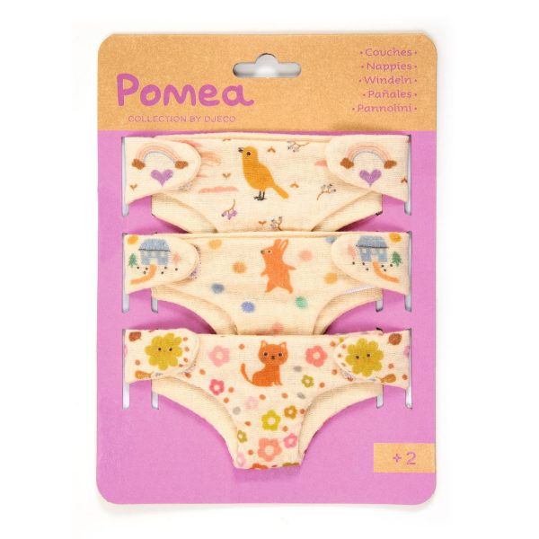 Djeco: Zestaw 3 pieluszek dla lalek / kolekcja POMEA