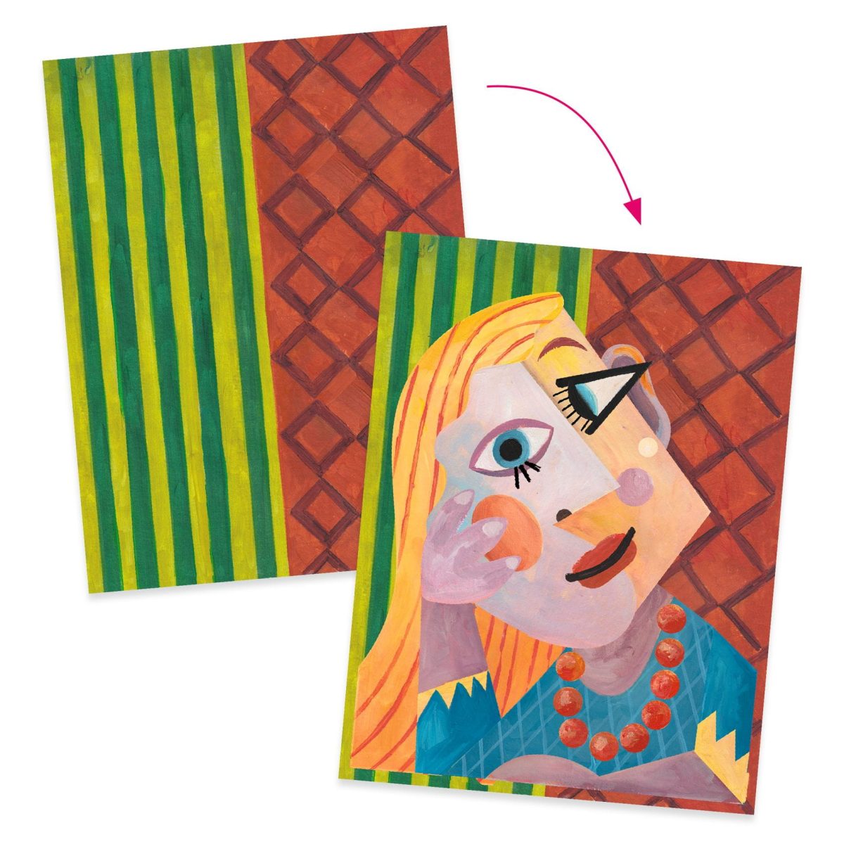 DJ09386-C1-RVB Djeco: Zestaw artystyczny INSPIRACJE - KUBIZM 4+ - obrazek 3