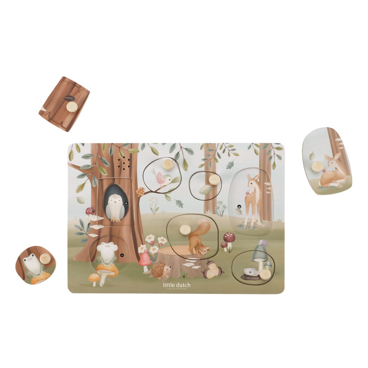 LD7240 - Product - Wooden sound puzzle - Forest Friends (2) Little Dutch: puzzle dźwiękowe Forest Friends - obrazek 2