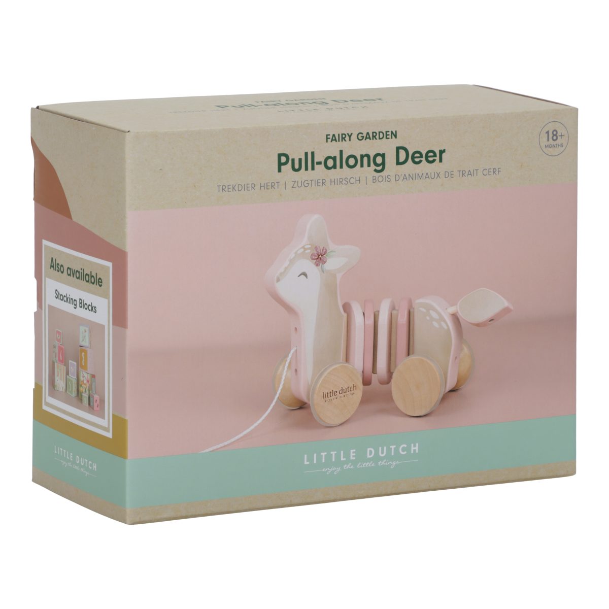 LD7357 - Product - Pull-along wood Deer - Fairy Garden (2) Little Dutch: drewniana Sarenka do ciągnięcia Fairy Garden - obrazek 2