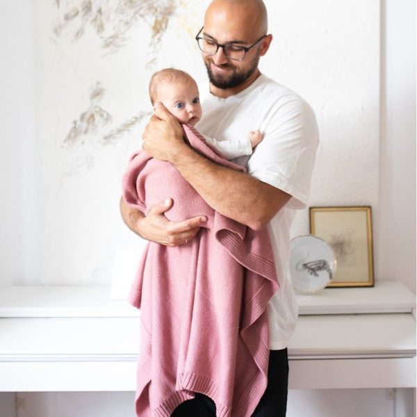 Poofi: Kocyk merino Kyoto, kolor różany