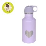 Lassig Bidon ze stali z ustnikiem, 500 ml - Little Gang Heart lilac