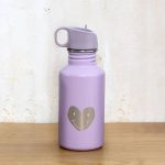 Lassig Bidon ze stali z ustnikiem, 500 ml - Little Gang Heart lilac - obrazek 2