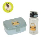 Lassig Zestaw Lunchbox + butelka - bidon 460ml Tiny Drivers Spychacz