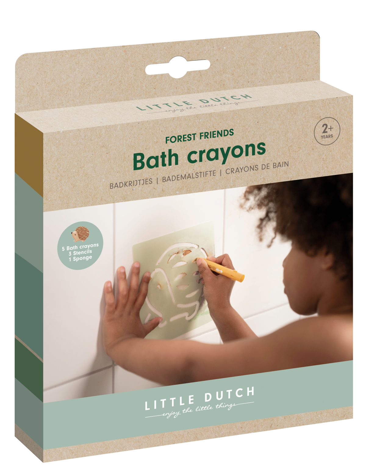 126251 - Bathcrayons (1) Little Dutch: zmywalne kredki do kąpieli Forest Friends - obrazek 3
