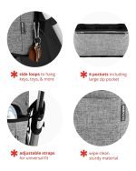 Skip Hop Organizer do Wózka Grab&Go Ultra Grey Melange - obrazek 5