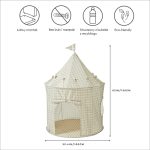 3 Sprouts Namiot dla Dzieci Recycled Gingham Beige - obrazek 4