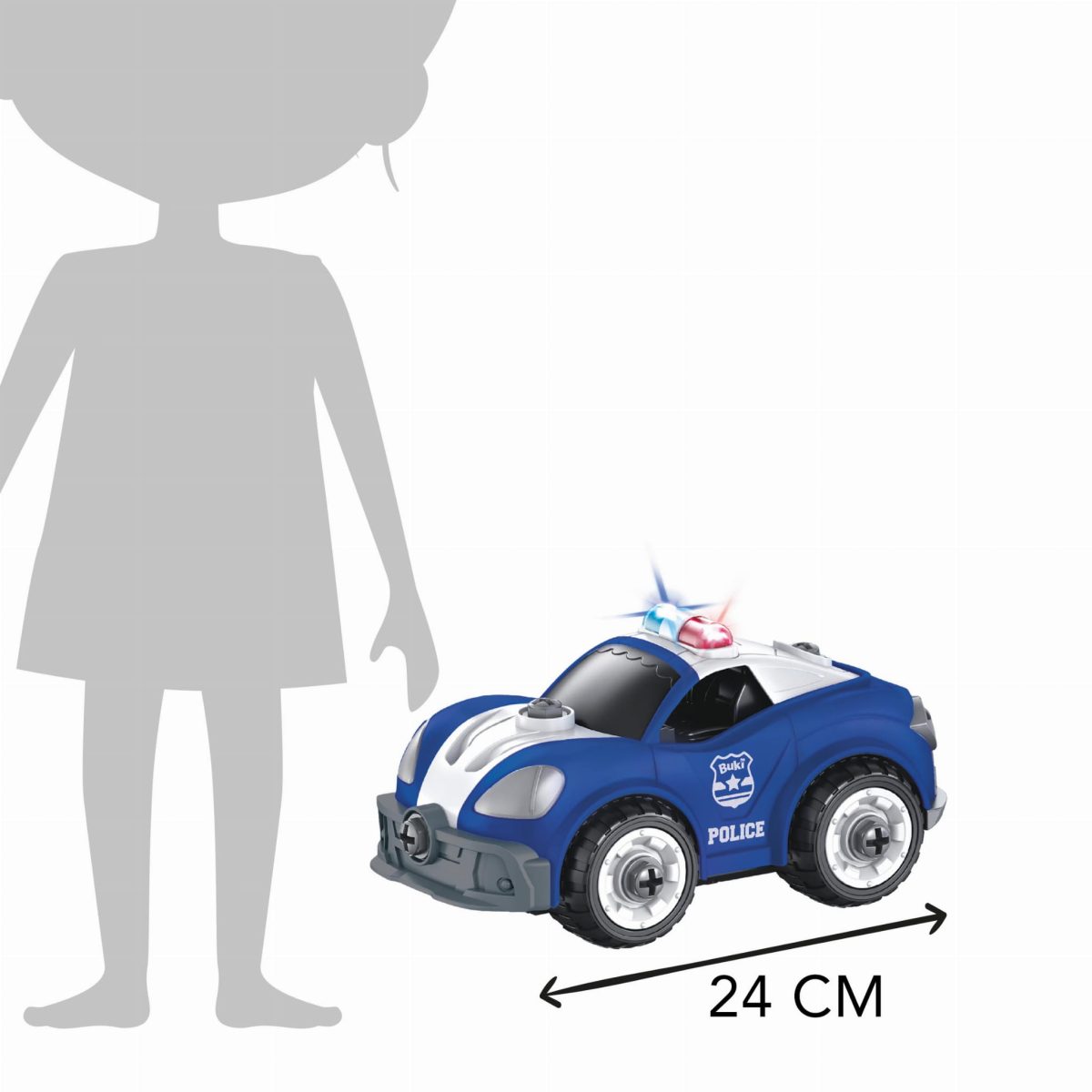 Buki: zdalnie sterowany Wóz policyjny do skręcania 3+ - obrazek 4