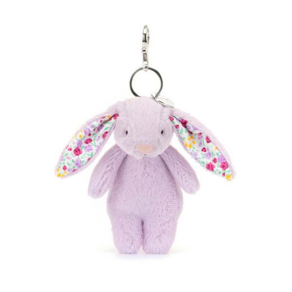 Jellycat: Breloczek Króliczek Fioletowy z Kwiecistymi Uszami 17 cm