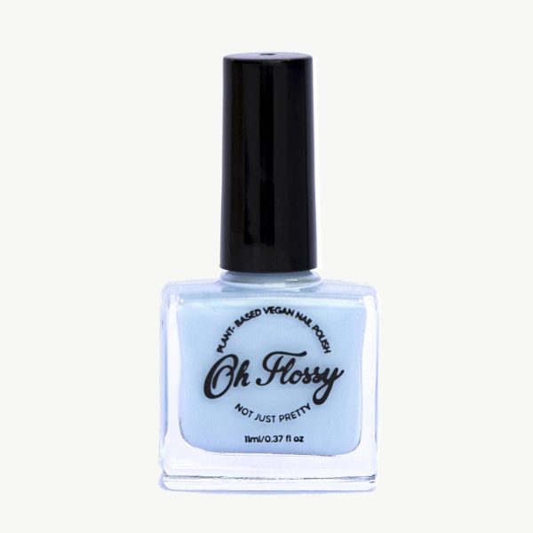 Oh Flossy: Lakier do paznokci 12 ml, roślinna formuła, Kremowy błękit