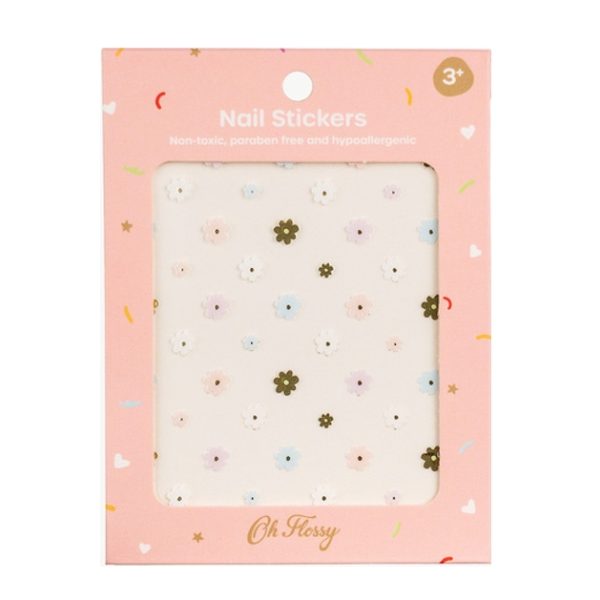 Oh Flossy: Naklejki na paznokcie dla dzieci, FLOWERS, hipoalergiczne