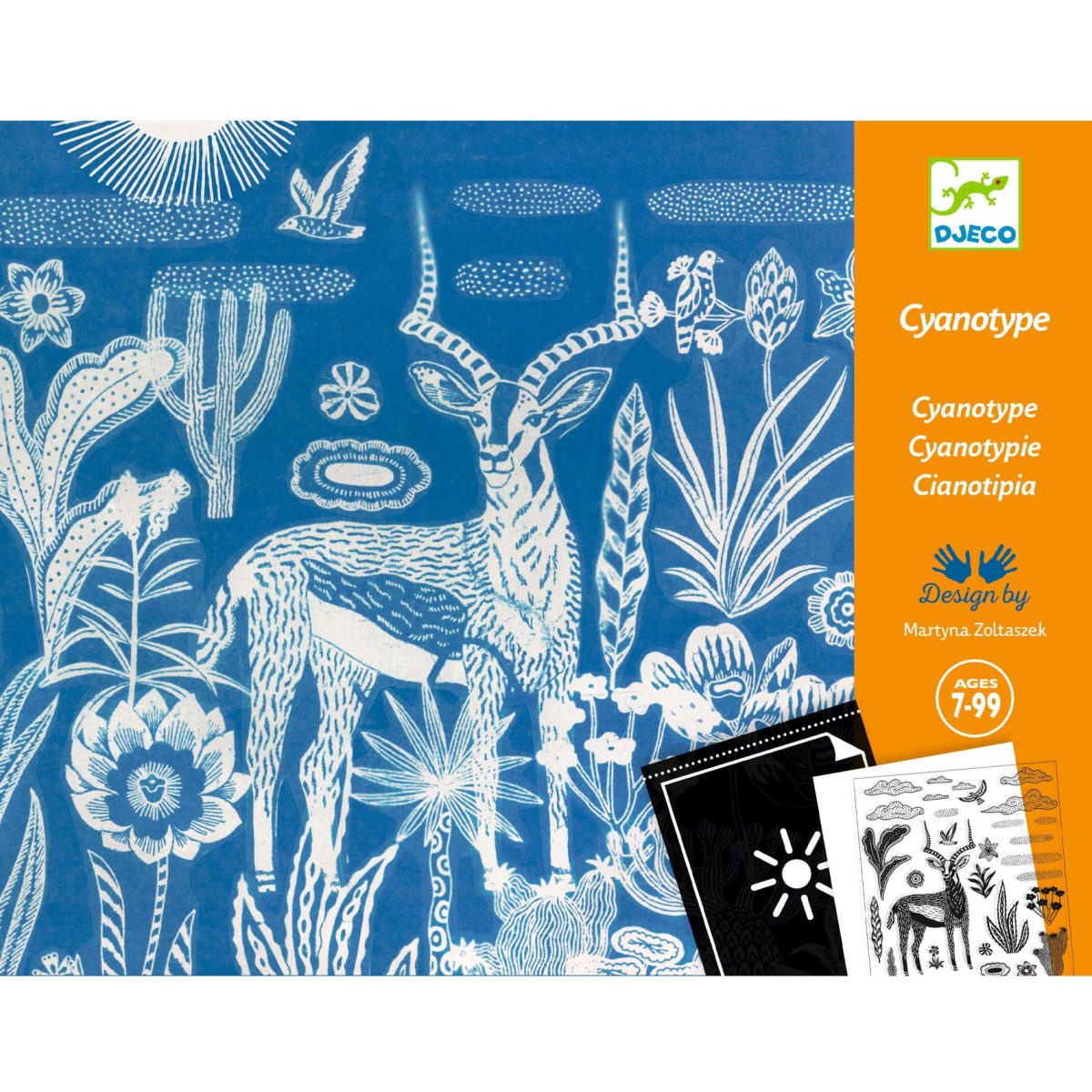 Djeco: Zestaw artystyczny cyjanotypia SAWANNA 7+ - obrazek 6