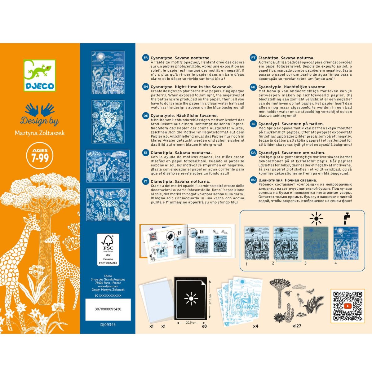 Djeco: Zestaw artystyczny cyjanotypia SAWANNA 7+ - obrazek 7