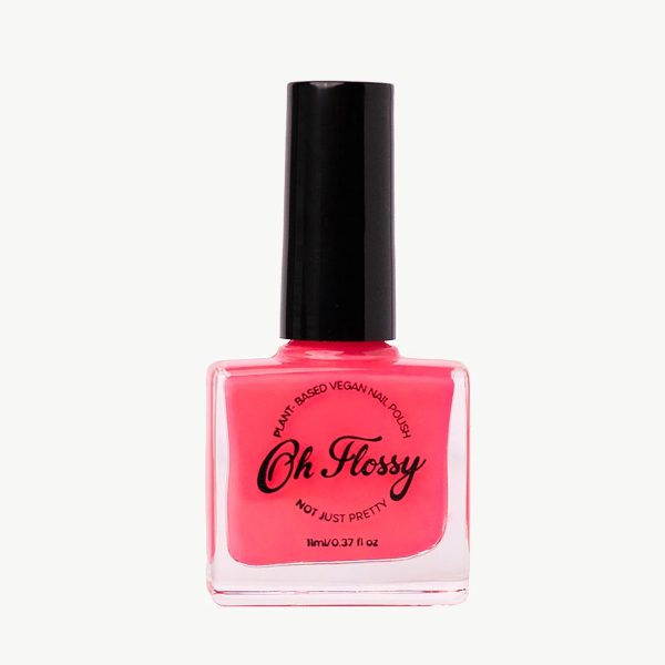Oh Flossy: Lakier do paznokci 12 ml, roślinna formuła, HOT PINK