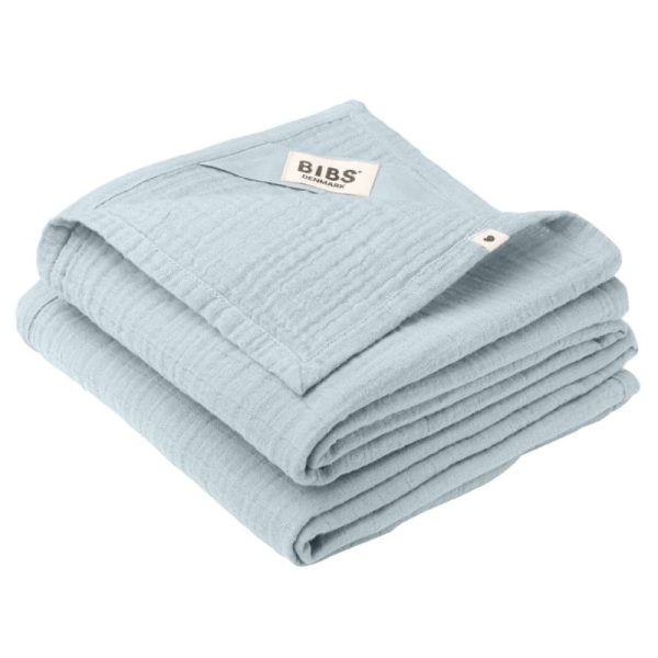 BIBS: 2 pieluszki muślinowe 100% ORGANIC COTTON BABY BLUE 70x70cm