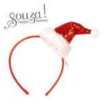Souza! Opaska do włosów z cekinową czapką Mikołaja