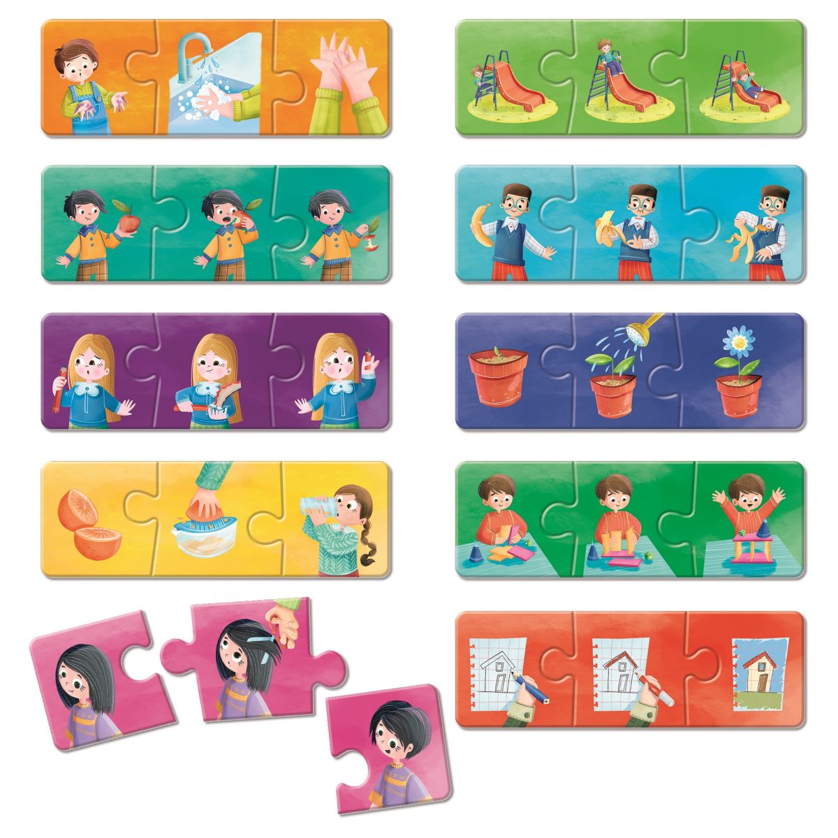 22525 SCATOLA LUDATTICA: TRIO Montessori – puzzle – CIĄGI LOGICZNE - obrazek 2