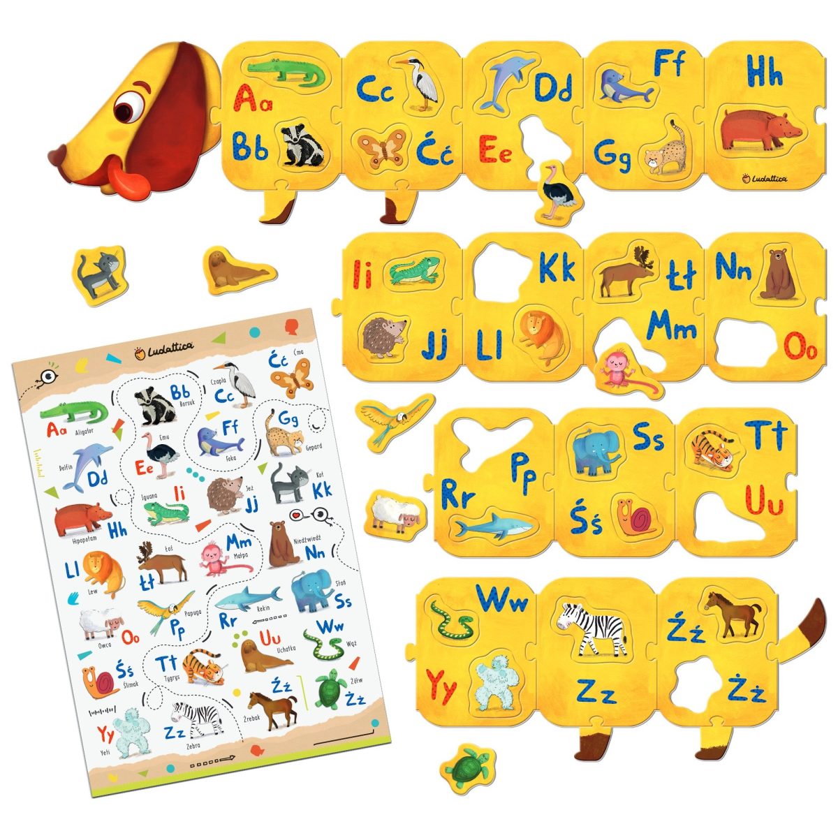 LUDATTICA: WALIZECZKA edukacyjna Montessori – Jamnik z ALFABETEM - obrazek 2