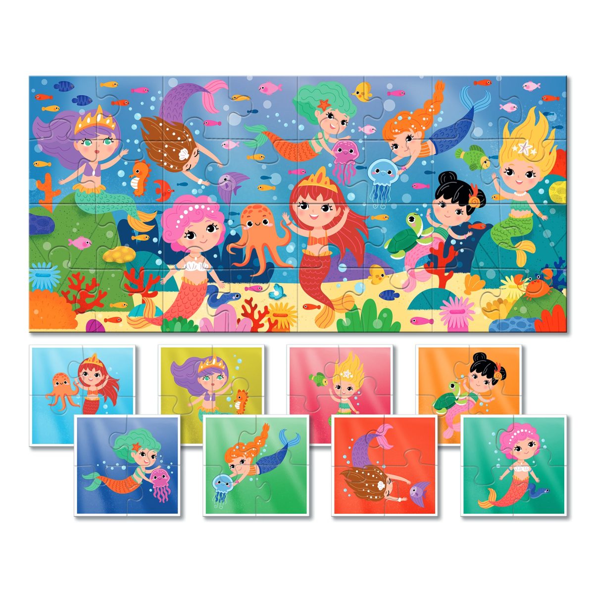 20514 SCATOLA CUBO Ludattica: DWUSTRONNE puzzle dla najmłodszych – SYRENKI / Baby puzzle - obrazek 2