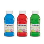 ChildGen, Łatwo zmywalne farby do malowania palcami, NIEBIESKA CZERWONA ZIELONA, 3x 350ml
