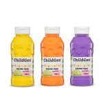 ChildGen, Łatwo zmywalne farby do malowania palcami, ŻÓŁTA POMARAŃCZ FIOLET, 3x 350ml