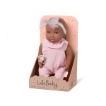 LullaBaby: Lalka NIEMOWLĘ ze smoczkiem, w muślinowym ubranku i opasce - obrazek 4