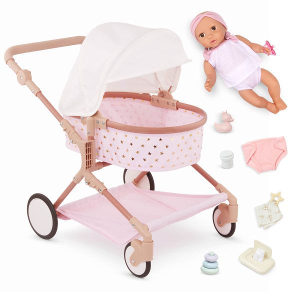 LullaBaby: Lalka NIEMOWLAK z WÓZKIEM i akcesoriami – ZESTAW PREZENTOWY