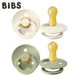 BIBS: smoczek uspokajający kauczuk Hevea 2-pack SAGE & IVORY M