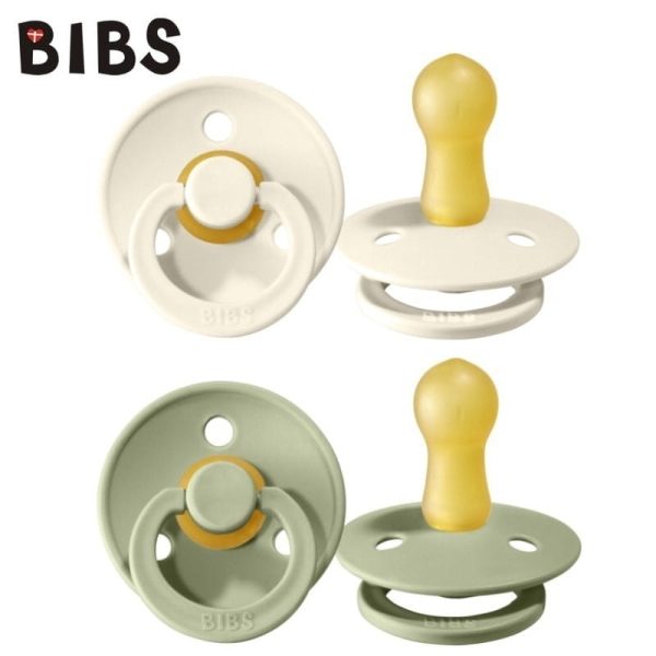 BIBS: smoczek uspokajający kauczuk Hevea 2-pack SAGE & IVORY M