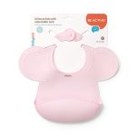 BABYONO: Silikonowy śliniak z regulowanym zapięciem, róż - obrazek 3