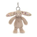 Jellycat: Breloczek Króliczek z Kwiecistymi Uszami Beżowy Petal 18cm