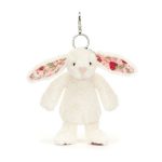 Jellycat: Breloczek Króliczek z Kwiecistymi Uszami Kremowy „Berry” 18 cm