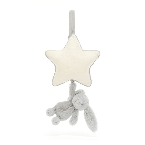 Jellycat: Króliczek z Gwiazdką i Pozytywką Srebrny 30 cm