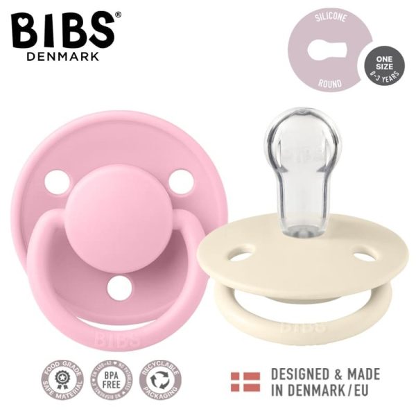 BIBS: DE LUX smoczek uspokajający silikonowy IVORY & BABY PINK ONE SIZE