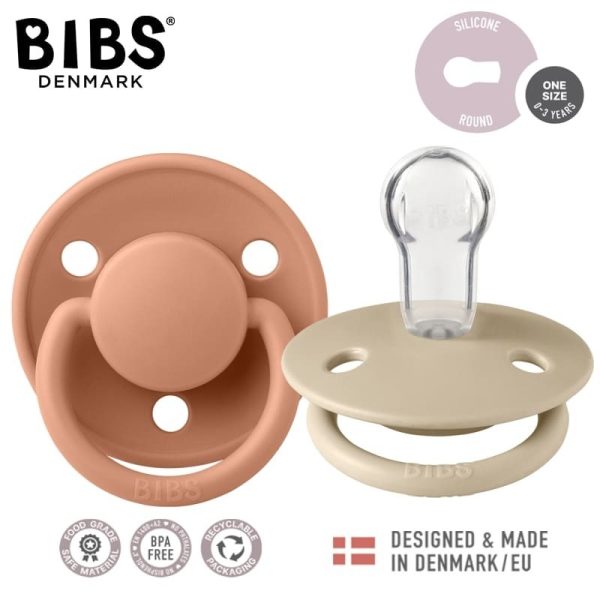 BIBS: DE LUX smoczek uspokajający silikonowy VANILLA & PEACH ONE SIZE
