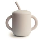 Mushie: Silikonowy Kubek ze Słomką - Shifting Sand