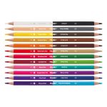 MILAN: kredki ołówkowe Bicolor trójkątne 12 szt. 24 kolory - obrazek 2